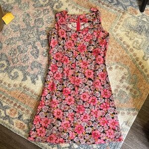 Floral Sleeveless Shift 70s Pattern Handmade Party Dress